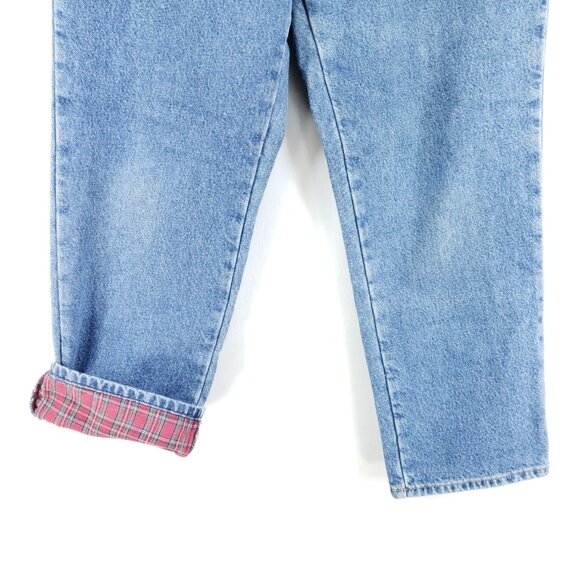 L.L. Bean Relaxed Fit Flannel Lined Jeans Womens Size 12 Petite Straight Leg - Picture 5 of 10